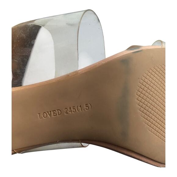 Fashion Transparent Block Heel Shoes Beige - Picture 8 of 8